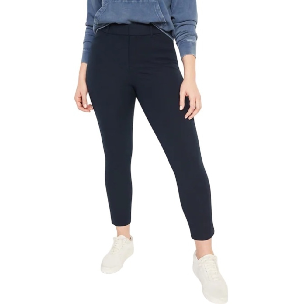 OLD NAVY High Waisted Pixie Ankle Skinny Pants Black Jack Hidden Slim Pockets 6